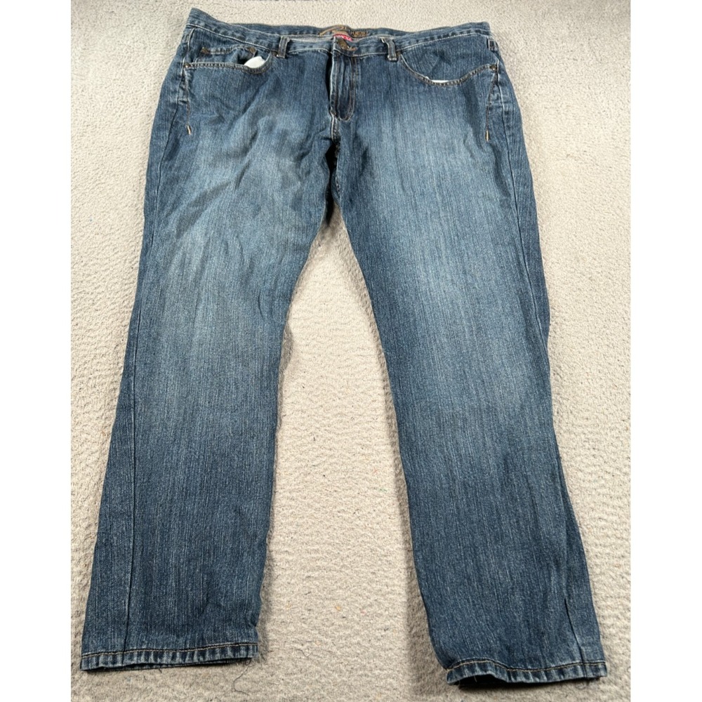 Request Jeans Men 41x29 Blue Denim Straight Casual Western Dark Wash Flap Pocket